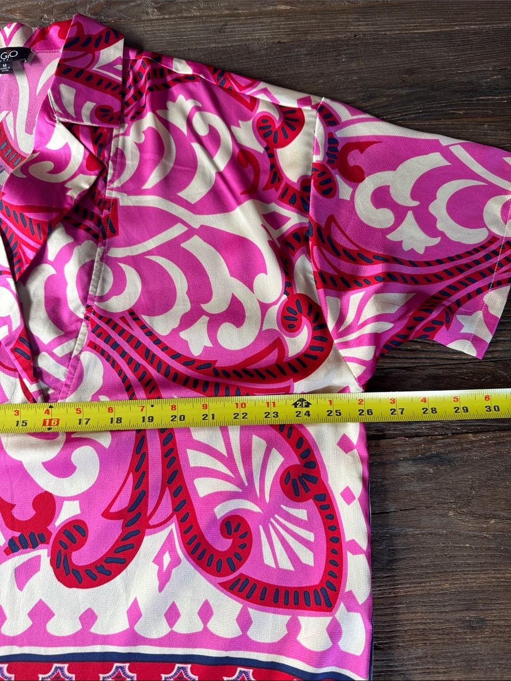 GiGio USA pink paisley Majolica print caftan M/L - Picture 7 of 8